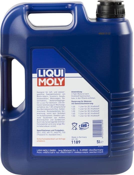 Liqui Moly 1189 halvsyntetisk 2-takts motorolja, 5 L
