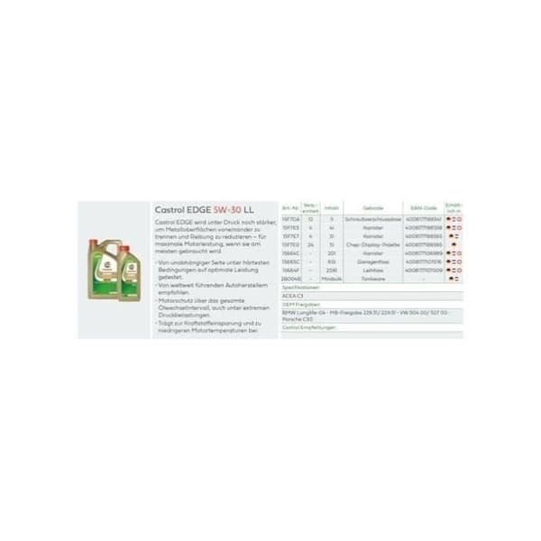 Moottoriöljy - CASTROL - EDGE 5W-30 LL - 5L