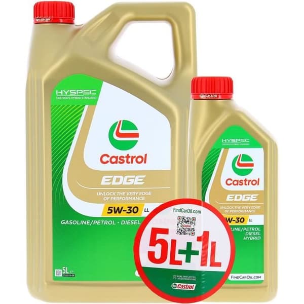 Moottoriöljy - CASTROL EDGE - 5W-30 LL - 5L+1L - 057356