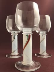 Kosta Boda - Rainbow -  3 st Röd Vin / Öl glas - Design Bertil Vallien