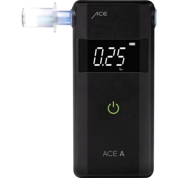 Black ACE En alkomätare 0 till 4‰ möjlighet att visa olika enheter, med larm, med display, nedräkningsfunktion