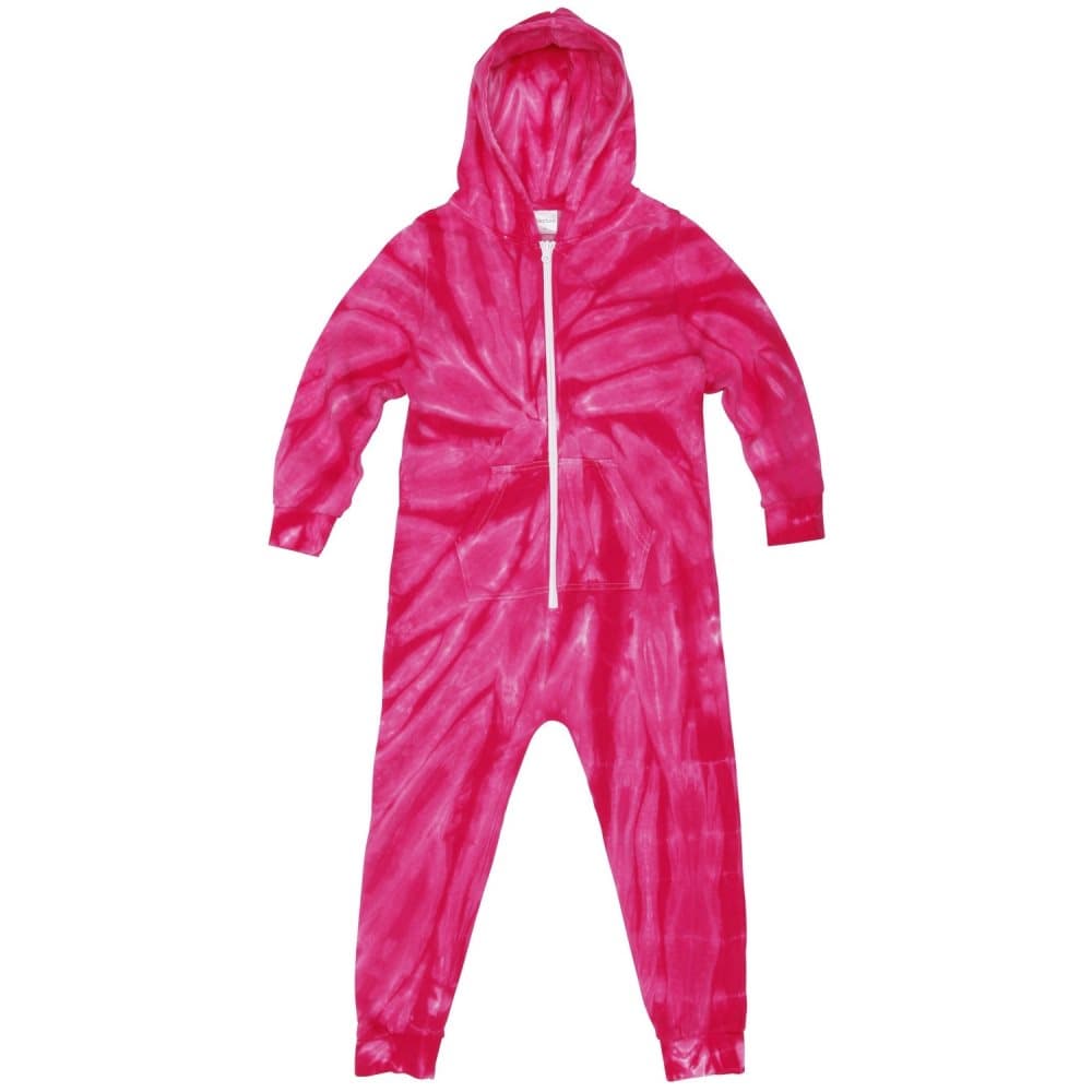 Colortone Barn/Kids Full Zip Tonal Spider Die Tye Onesie med full dragkedja