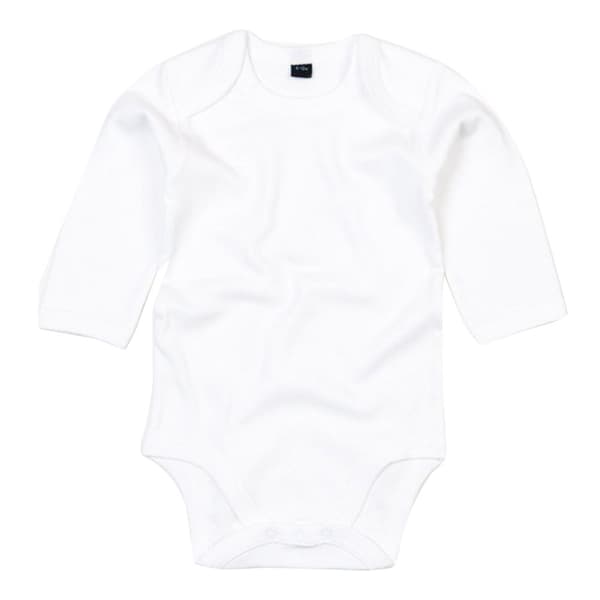 Babybugz Baby Unisex Organic Long Sleeve Bodysuit White 3-6 Months