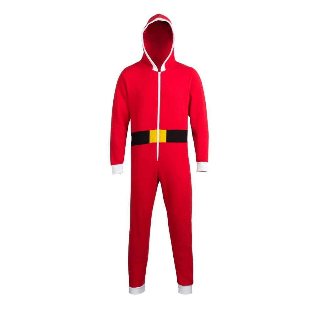 Comfy Co Unisex Christmas Santa Hooded All In One Onesie (280 GSM)
