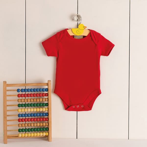 Larkwood Baby Unisex Short Sleeved Body Suit With Envelope Neck Opening