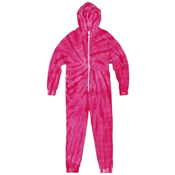 Colortone Unisex Adults Full Zip Tonal Spider Tie Dye Onesie Spider Pink XS