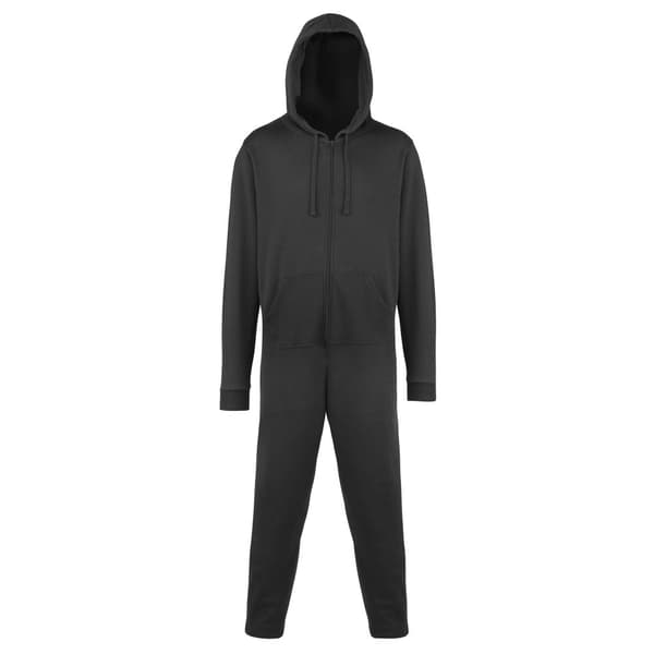 Comfy Co Unisex ensfarvet hættetrøje med hætte og alt i en onesie (280 GSM) Black S/M