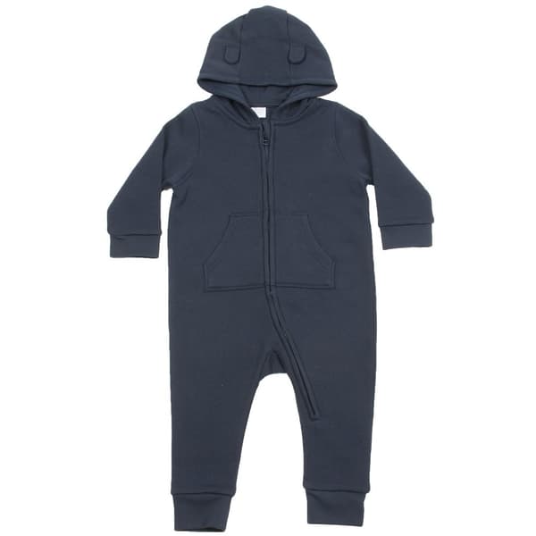Larkwood Baby unisex fleece allt-i-ett Romper kostym Navy 24-36 Months