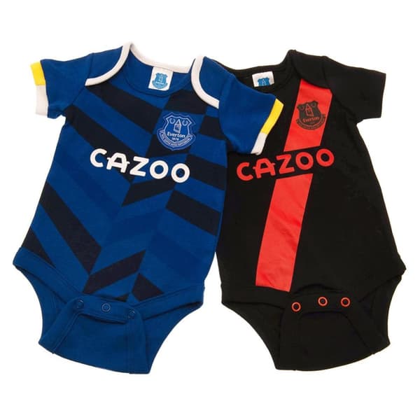 Everton FC Baby Sponsor Bodysuit (pakke med 2) Blue/Black 0-3 Months