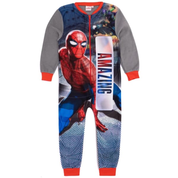 Spider-Man Sovdräkt för pojkar Grey/Blue/Red 3-4 Years