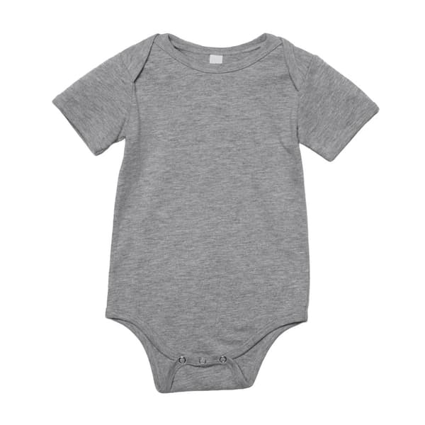 Bella + Canvas Babyoverall i enfärgad trikå med kort ärm