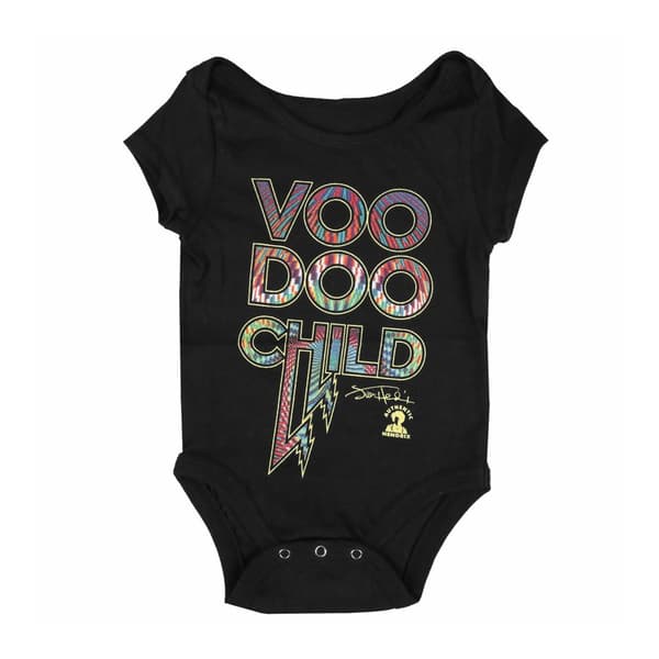 Jimi Hendrix Baby Voodoo Child Babygrow Black 12 Months