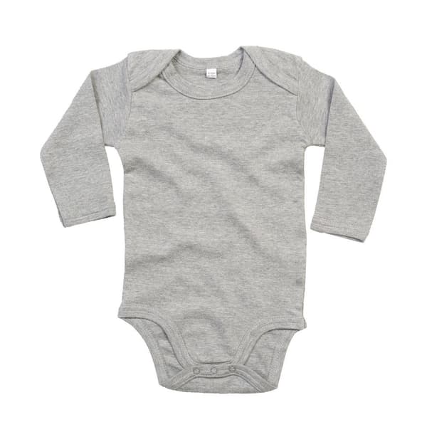 Babybugz Långärmad body i melange för baby Heather Grey Melange 12-18 Months
