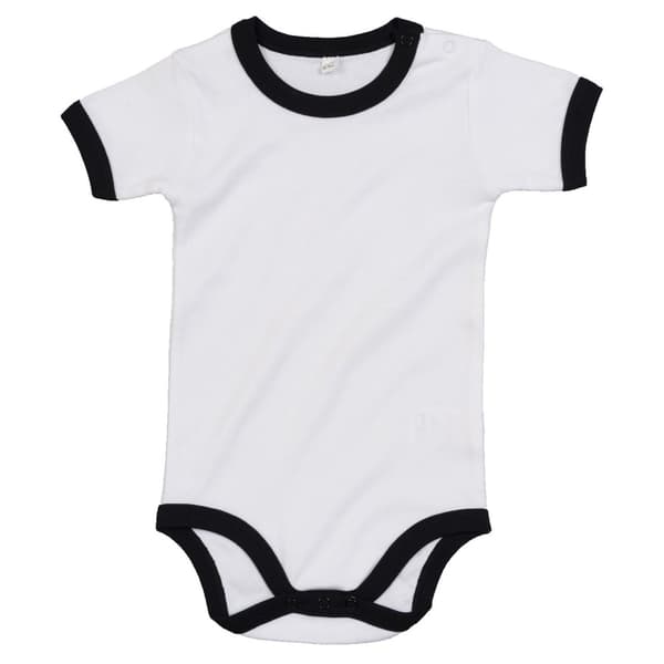 Babybugz Baby Ringer Bodysuit White/Black 3-6 Months