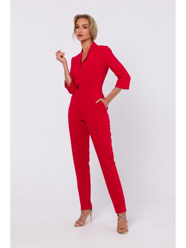 M751 Sjalkrave jumpsuit - rød størrelse - M