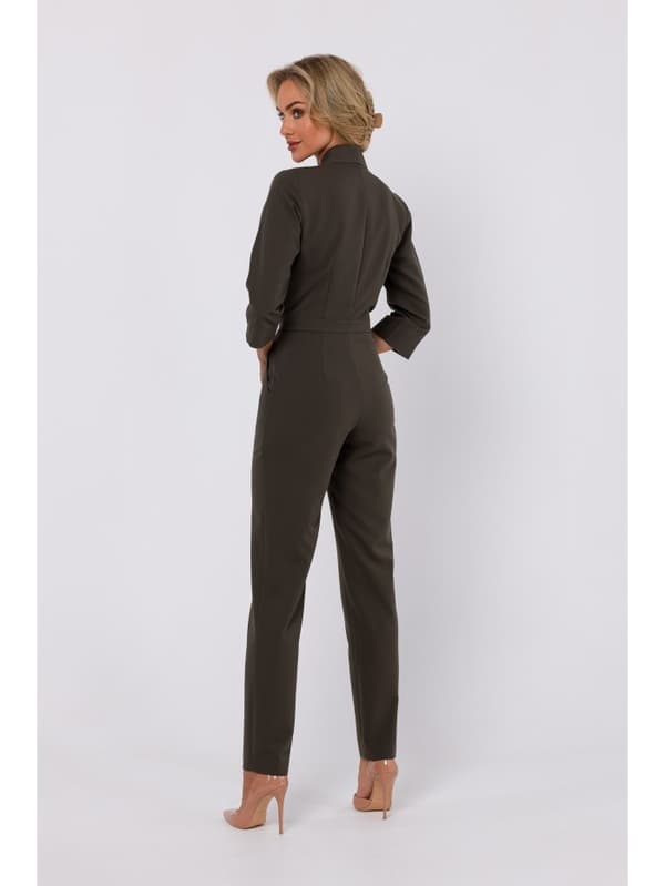 M751 Jumpsuit med sjalkrave - khaki størrelse - L