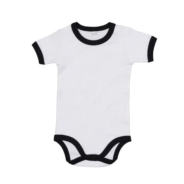 Babybugz Baby Ringer Bodysuit White/Black 6-12 Months