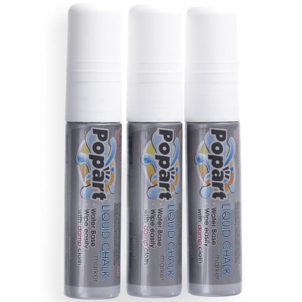 Whiteboardmarkörer, spets 15mm, vit, 3 st. - Hendi 664223