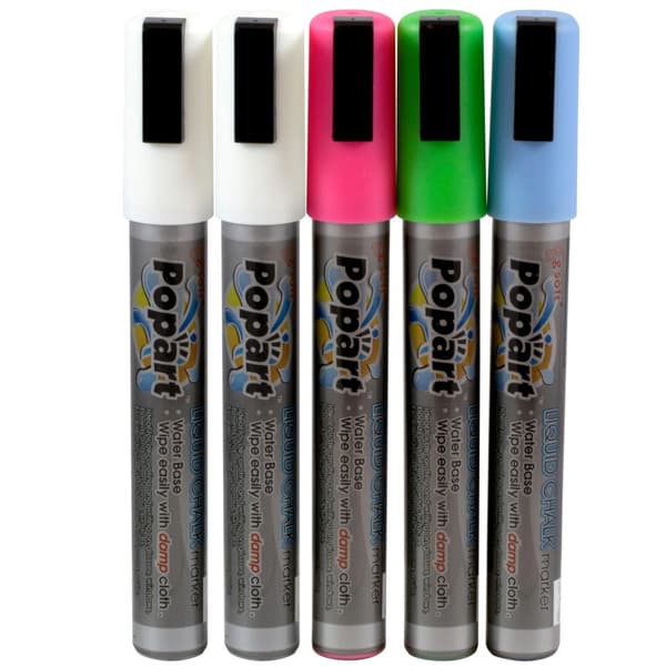 Whiteboard tuscher, spids 2-6mm, sæt med 5 stk. - Hendi 664216