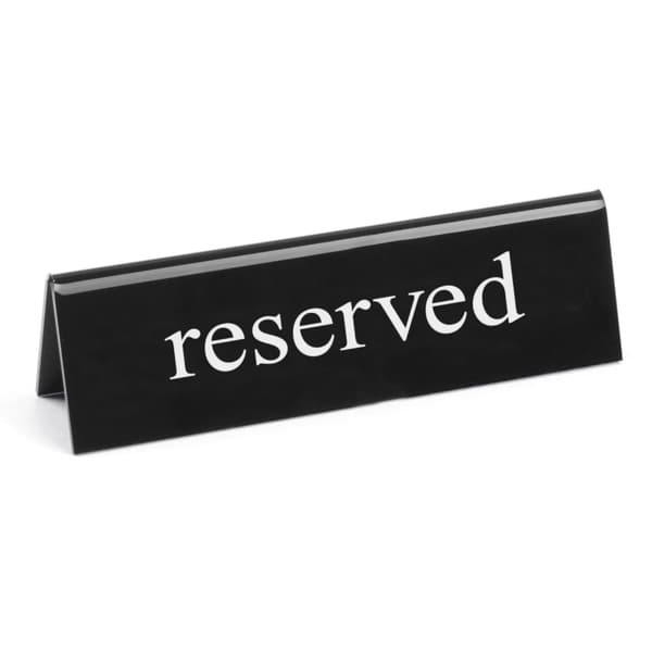 Dubbelsidig informationstavla RESERVERAD, Plexiglas EN - Hendi 663462