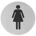 Miniatyrbillede 2 af 2: Selvklæbende infoplade til WC-dør DAME, rustfrit stål, dia. 75 mm - Hendi 663615