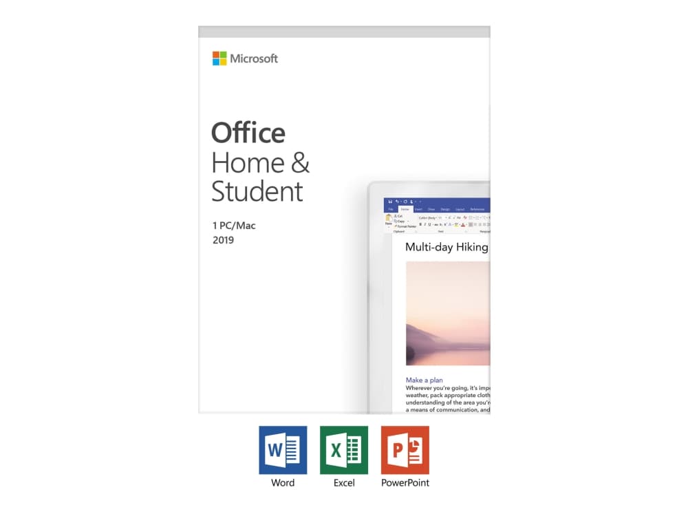 Microsoft Office Home and Student 2019 - Boxpaket - 1 PC/Mac - medielös, P6 - Win, Mac - italienska - Eurozon