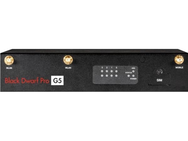 Securepoint Black Dwarf Pro G5, 2830 Mbit/s, 420 Mbit/s, 900 MB/s, 802.11a, 802.11g, Wi-Fi 5 (802.11ac), 802.11b, Wi-Fi 4 (802.11n), 15 käyttäjä (t),