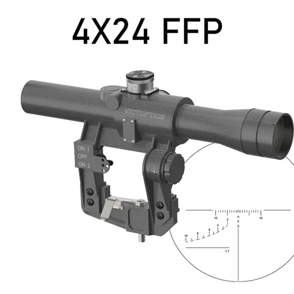 Kivääritähtäin, 3-9x24/4x24 suurennus, punainen pistevalaistus, OPSL34