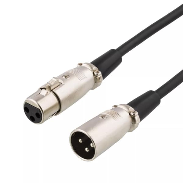 DELTACO XLR cable,3pin male to 3pin female,3m black