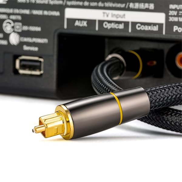 2m SPDIF 5.1 ljudkanal optisk kabel ljudlinje Digital guldpläterad