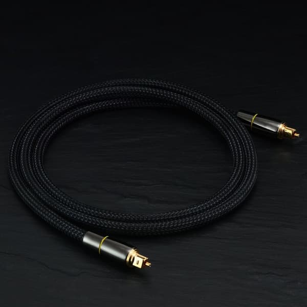 2m SPDIF 5.1 ljudkanal optisk kabel ljudlinje Digital guldpläterad