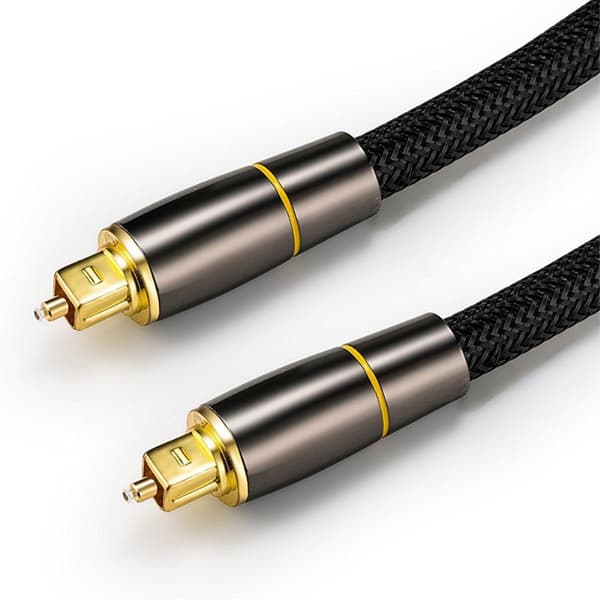 2m SPDIF 5.1 ljudkanal optisk kabel ljudlinje Digital guldpläterad