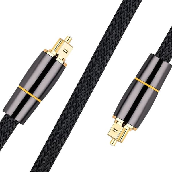 2m SPDIF 5.1 ljudkanal optisk kabel ljudlinje Digital guldpläterad
