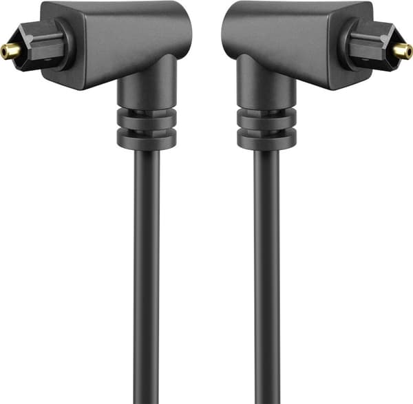 Goobay TOSLINK-kabel 2-fold vinklet og roterbar 90° TOSLINK-plugg &gt; 90° TOSLINK-plugg, 1 m