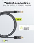 Miniatyrbillede 6 af 8: Goobay TOSLINK-kabel, 3 m, Sharkskin Grey Toslink-hanstik > Toslink-hanstik