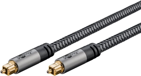 Goobay TOSLINK-kabel, 3 m, Sharkskin Grey Toslink-hanstik > Toslink-hanstik