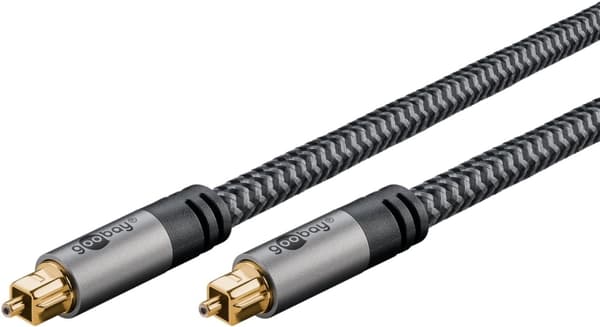 Goobay TOSLINK-kabel, 3 m, Sharkskin Grey Toslink-hanstik > Toslink-hanstik