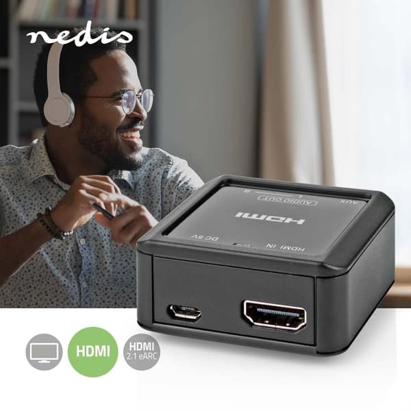 Nedis Digital Audio Converter | 1-veis | Koblingsinngang: HDMI ™ -inngang | Koblingsutgang: 2x (2x RCA Hunn) / 3.5 mm | Automatisk | Antrasitt