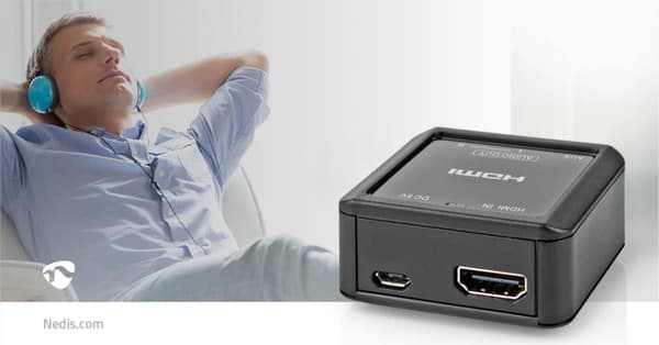 Nedis Digital Audio Converter | 1-veis | Koblingsinngang: HDMI ™ -inngang | Koblingsutgang: 2x (2x RCA Hunn) / 3.5 mm | Automatisk | Antrasitt