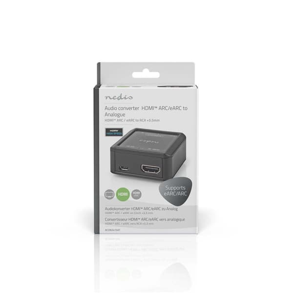 Nedis Digital Audio Converter | 1-veis | Koblingsinngang: HDMI ™ -inngang | Koblingsutgang: 2x (2x RCA Hunn) / 3.5 mm | Automatisk | Antrasitt