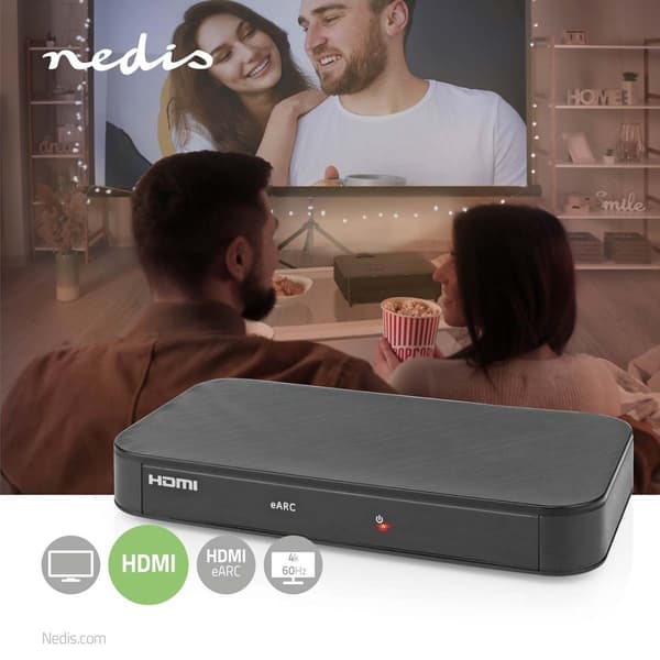 Nedis Digital Audio Converter | 2-veis | Koblingsinngang: DC-strøm / 1x HDMI ™ -inngang | Koblingsutgang: 2x HDMI ™ -utgang | Automatisk | Antrasitt