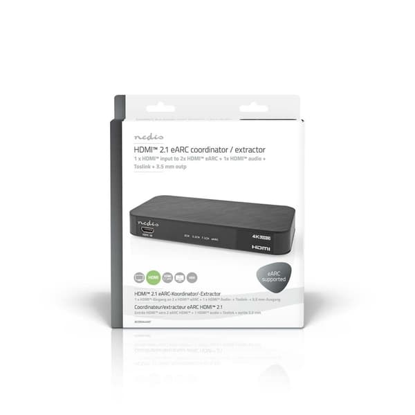Nedis Digital Audio Converter | 2-veis | Koblingsinngang: DC-strøm / 1x HDMI ™ -inngang | Koblingsutgang: 1x 3.5 mm / 1x TosLink / 3x HDMI™ Output | A