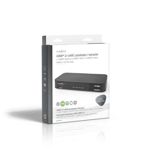 Nedis Digital Audio Converter | 2-veis | Koblingsinngang: DC-strøm / 1x HDMI ™ -inngang | Koblingsutgang: 1x 3.5 mm / 1x TosLink / 3x HDMI™ Output | A