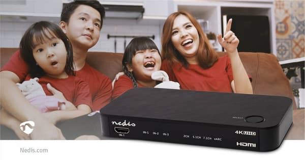 Nedis Digital Audio Omvandlare | Tvåvägs | Anslutningsingång: DC Ström / 3x HDMI™ Ingång | Anslutningsutgång: 1x 3.5 mm / 1x TosLink / 2x HDMI™ utgång