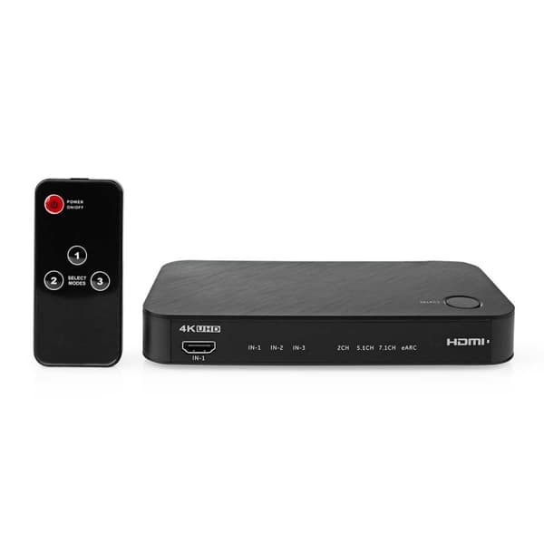 Nedis Digital Audio Omvandlare | Tvåvägs | Anslutningsingång: DC Ström / 3x HDMI™ Ingång | Anslutningsutgång: 1x 3.5 mm / 1x TosLink / 2x HDMI™ utgång
