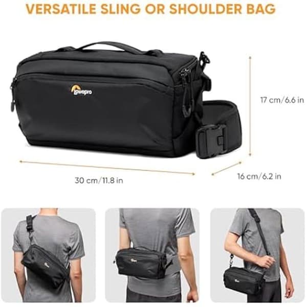 Lowepro ProTactic Lite SLX 120 AW III Sensestronic, Professionell Kamera, Regnskydd, Axelremsväska