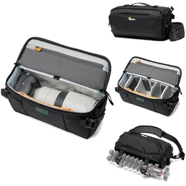 Lowepro ProTactic Lite SLX 120 AW III Sensestronic, Professionell Kamera, Regnskydd, Axelremsväska