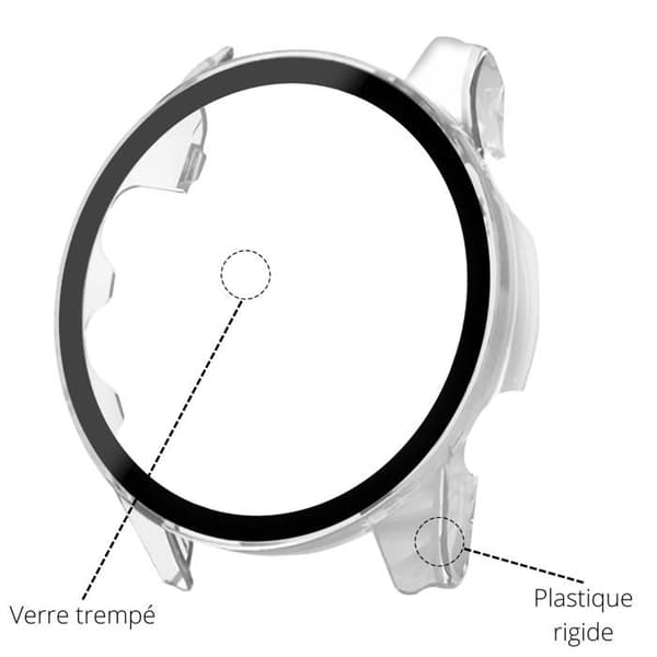 Smartklocka-fodral - Phonillico - Garmin Forerunner 165 - Transparent - Härdat glas - Skärmskydd