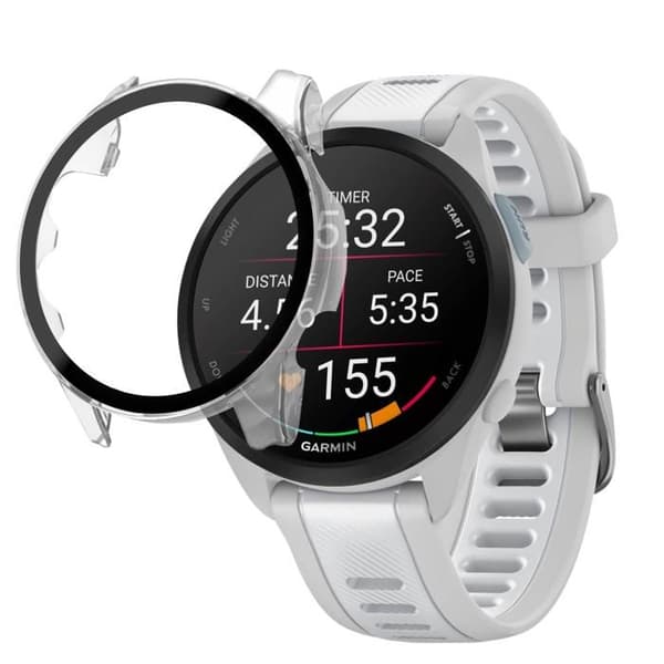 Smartklocka-fodral - Phonillico - Garmin Forerunner 165 - Transparent - Härdat glas - Skärmskydd