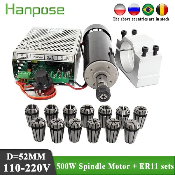 CNC-istukkakara, 500W, ER11-istukka